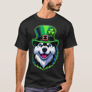 T-shirt Shamrock irlandais Lucky Siberian Husky Chien St P