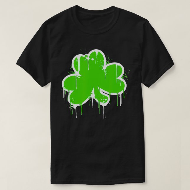 T-shirt Shamrock Jour de la Saint Patrick d'art de graffit (Design devant)