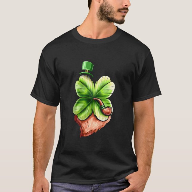 T-shirt Shamrock Leprechaun Avec Casquette De Tuyau Et Pat (Devant)