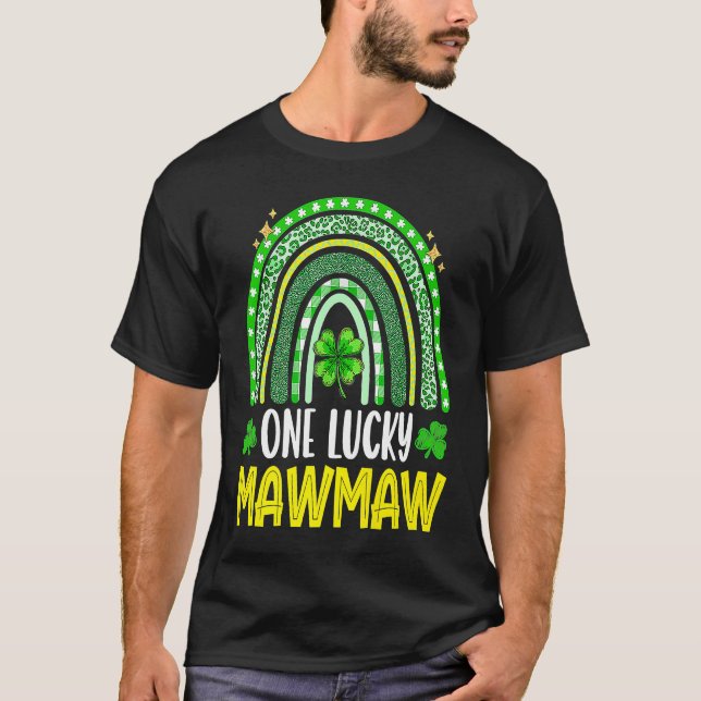 T-shirt Shamrock One Lucky Mawmaw St Patrick's Day Family  (Devant)