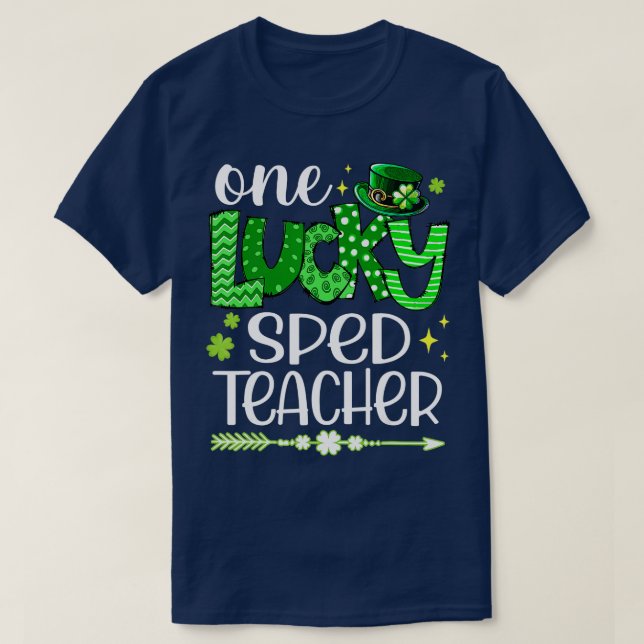 T-shirt Shamrock One Lucky Sped Enseignant St (Design devant)