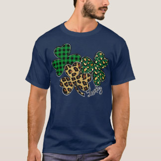 T-shirt Shamrock Plaid Leopard Cheetah Lucky St patrick D