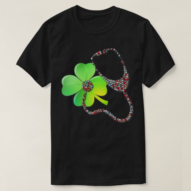 T-shirt Shamrock - Saint Patricks Day - Infirmière inscrit (Design devant)