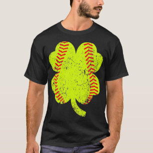 T-shirt Shamrock Softball Four Leaf Jour de la Saint Patri