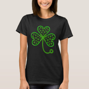 T-shirt Shamrock Stethoscope Saint Patricks Day Infirmière
