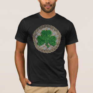 T-shirt Shamrock, treillis Et Noeuds Celtiques Sur Chemise