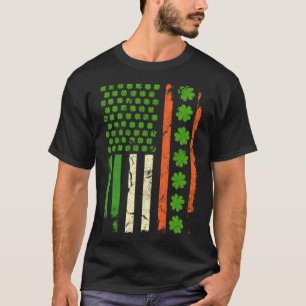 T-shirt Shamrock USA Drapeau St patrick Irlandais Boire Ap
