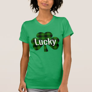 T-shirt Shamrocks de Lucky St. Patty vert plaid