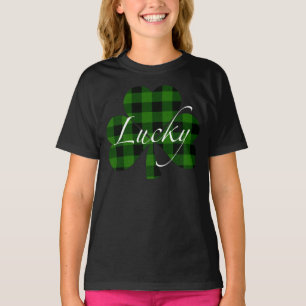 T-shirt Shamrocks de Lucky St. Patty vert plaid
