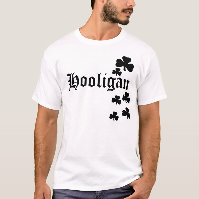 T-shirt Shamrocks noirs de voyou (Devant)