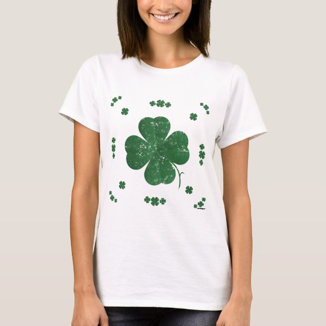 T-shirt Shamrocks - style vintage (Devant)
