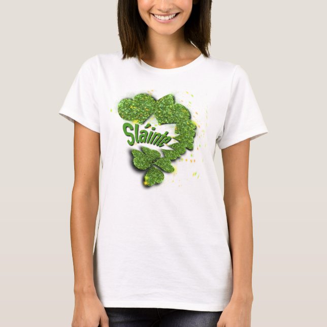T-shirt Shamrocks verts | Coeurs étincelants ShainteT-Shir (Devant)