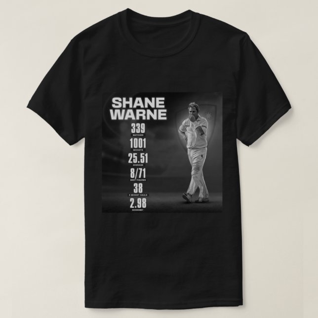T-shirt Shane Warne king of Spin RIP Death   (Design devant)