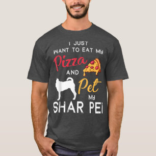T-shirt Shar Pei Chien Pizza Lover propriétaire Noël Anniv