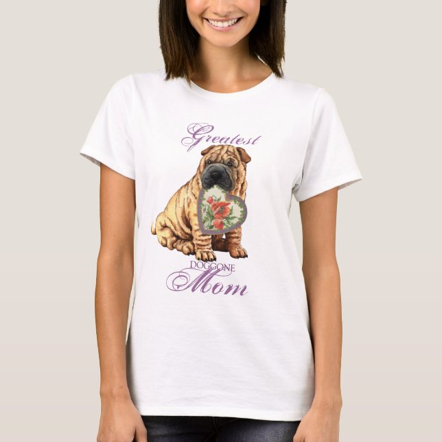 T-shirt Shar Pei Heart Mom (Devant)