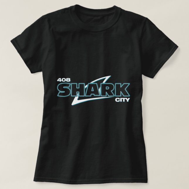 T-shirt Shark City, San Jose Savages, San Jo, 408, SJ San (Design devant)