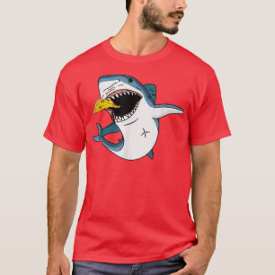 T-shirt Shark Eating Pizza Food Scuba Diver Animal Lover A