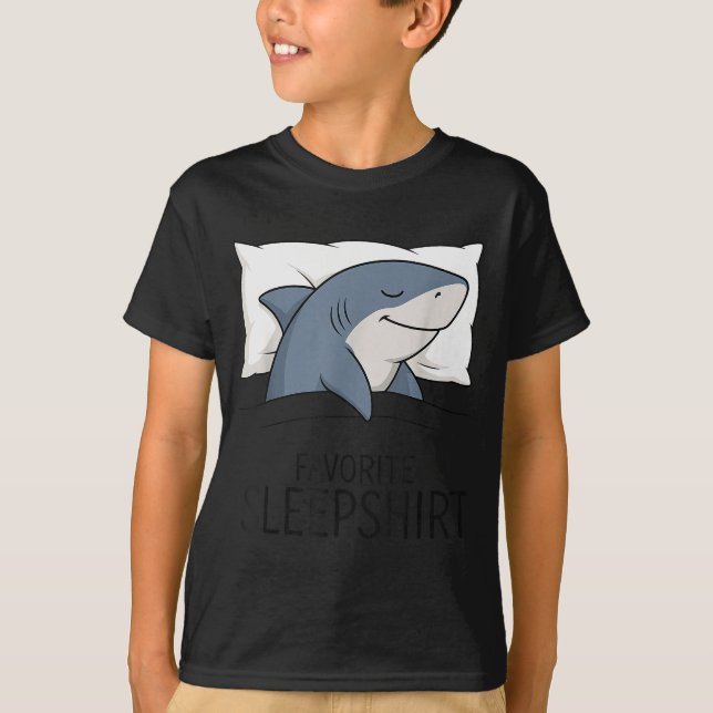 T-shirt Shark Favorite Sleepshirt Sleeng Pajamas Boys Girl (Devant)