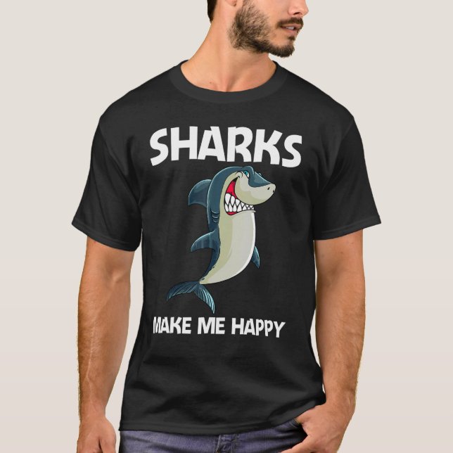 T-shirt Shark For Men Women White Shark  1 (Devant)