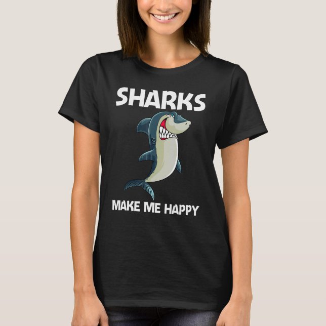 T-shirt Shark For Men Women White Shark  1 (Devant)