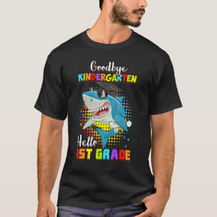 T-shirt Shark Goodbye Kindergarten Graduation Bonjour 1er 