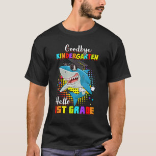 T-shirt Shark Goodbye Kindergarten Graduation Bonjour 1er 