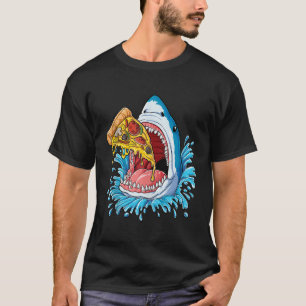 T-shirt Shark Manger Pizza Chemise Jawsome Hommes Amateurs
