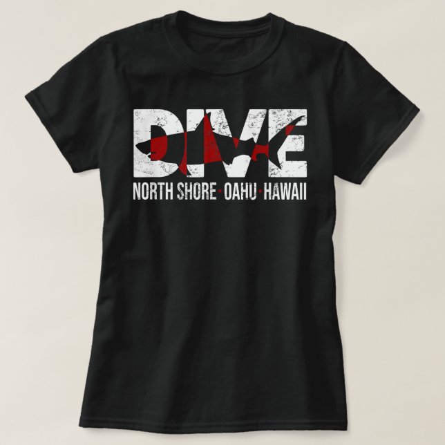 T-shirt SHARK PLONGÉE Hawaii North Shore PLONGÉE EN PLONGÉ (Design devant)