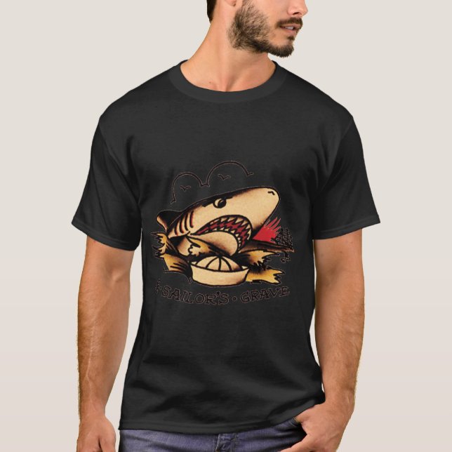 T-shirt Shark Sailors Grave Americanraditional Sailor Jerr (Devant)