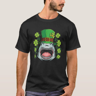 T-shirt Shark Shamrock Lucky St Patricks Day