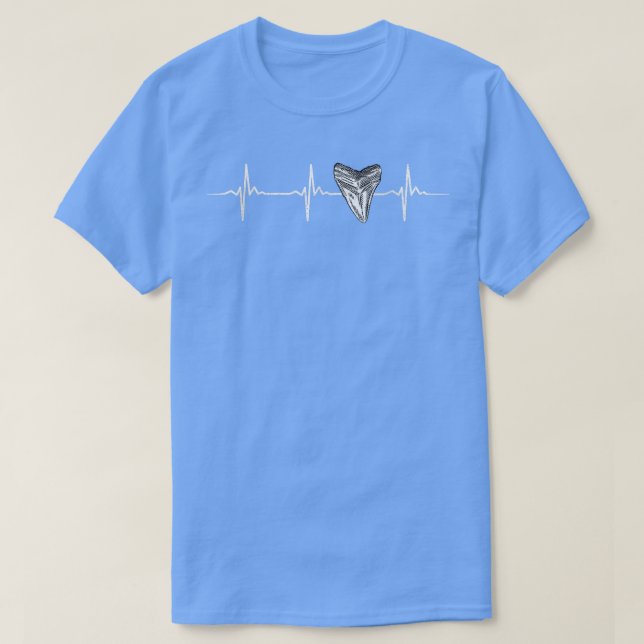 T-shirt Shark Teeth Collector Fossil Hunter Heart EKG  (Design devant)