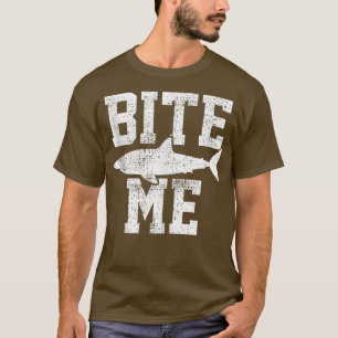T-shirt Shark White Tiger Bite Me Biologiste marin Vintage