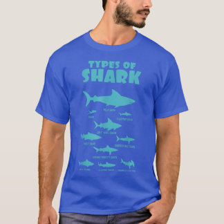 T-shirt SharkBoys TYPES OF SHARKS Scuba Diver Gift 