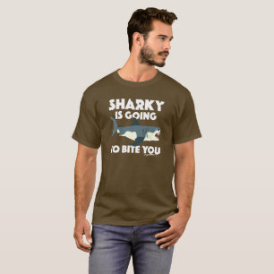 T-shirt Sharky Va Vous Biter Design - Basic Dark T-