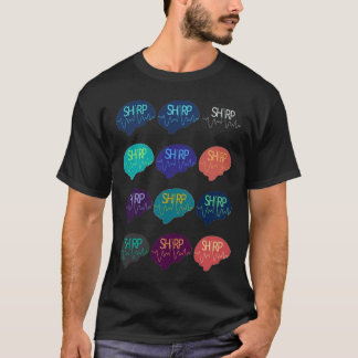 T-shirt SHARP Multi Color Cerveau Pas d'Arrière - plan