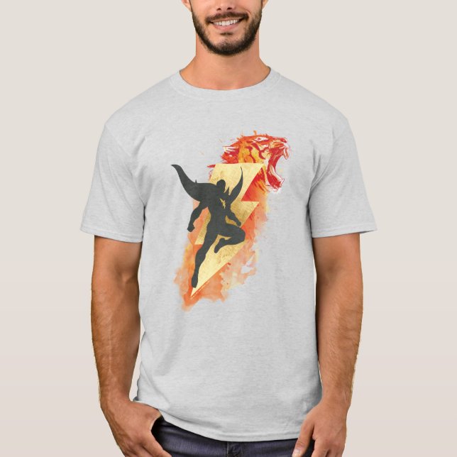 T-shirt SHAZAM ! | Shazam Tiger & Lightning Graphic (Devant)