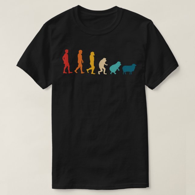T-shirt Sheep Evolution Fermier Farm Animal Retro  (Design devant)