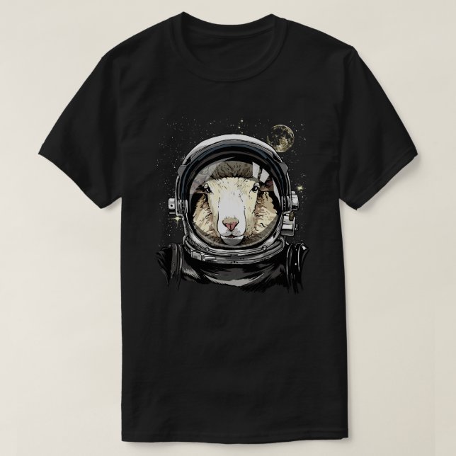 T-shirt Sheep Lover Sheeps Astronaut Exploration spatiale  (Design devant)