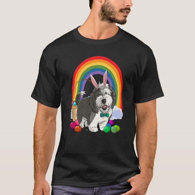 T-shirt Sheepadoodle Puppy Happy Easter Eggs Bunny Dog Pre (Devant)