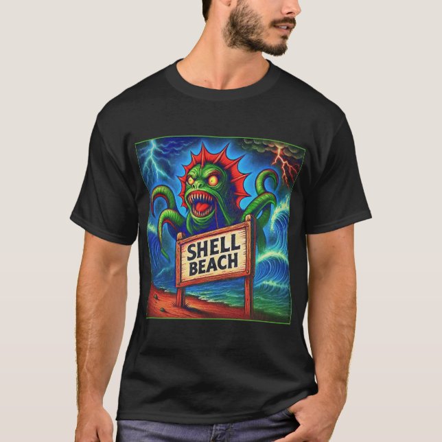 T-SHIRT SHELL BEACH TERROR T-SHIRT. (Devant)
