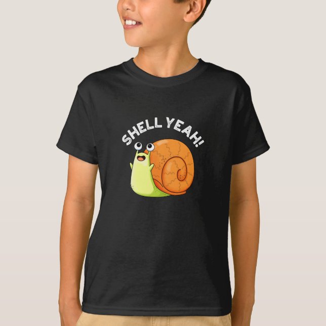 T-shirt Shell Ouais Funny Snail Pun Dark BG (Devant)