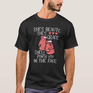 T-shirt She'll Punch You In The Face Kickboxer Kickboxing 
