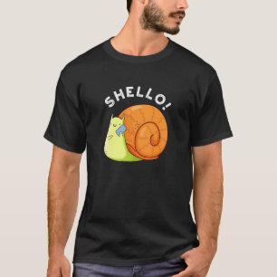 T-shirt Shello Funny Snail Cellphone Pun Dark BG