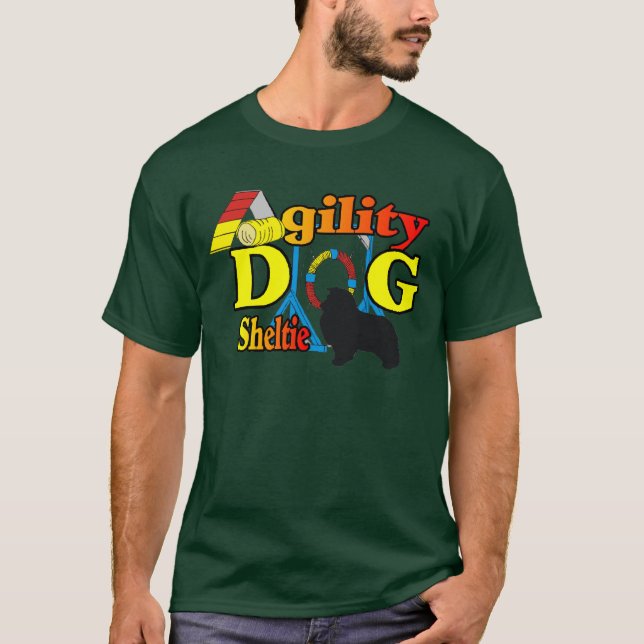 T-shirt Shelter Agility Shetland Sheepdog Dons (Devant)