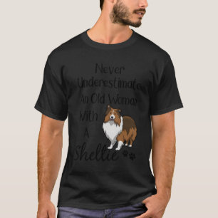 T-shirt Sheltie Cadeau Vieille Femme Et Sheltie Funny Shel