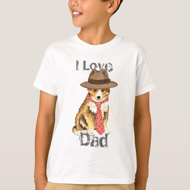 T-shirt Sheltie papa (Devant)