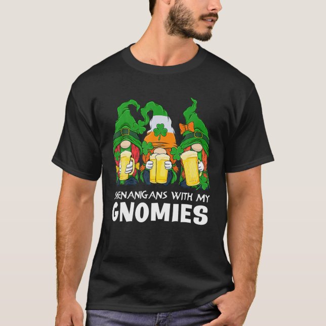 T-shirt Shenanigans Avec Mes Gnomies Bière Boire St Patri (Devant)