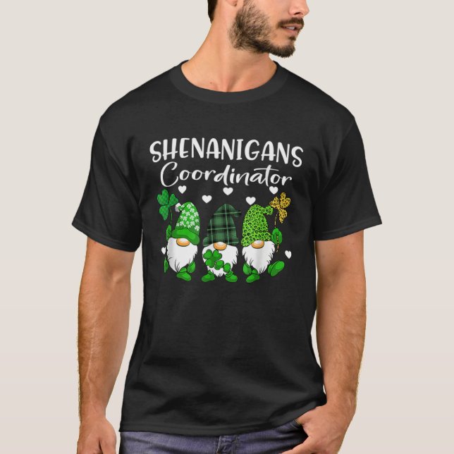T-shirt Shenanigans Coordinator St Patricks Day Gnomes Gre (Devant)