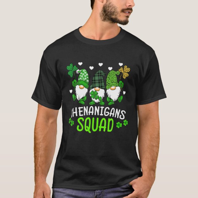 T-shirt Shenanigans Squad Gnomes Green Proud Irish St Patr (Devant)