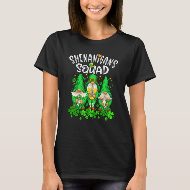 T-shirt Shenanigans Squad Gnomes Shamrock Happy St Patrick (Devant)